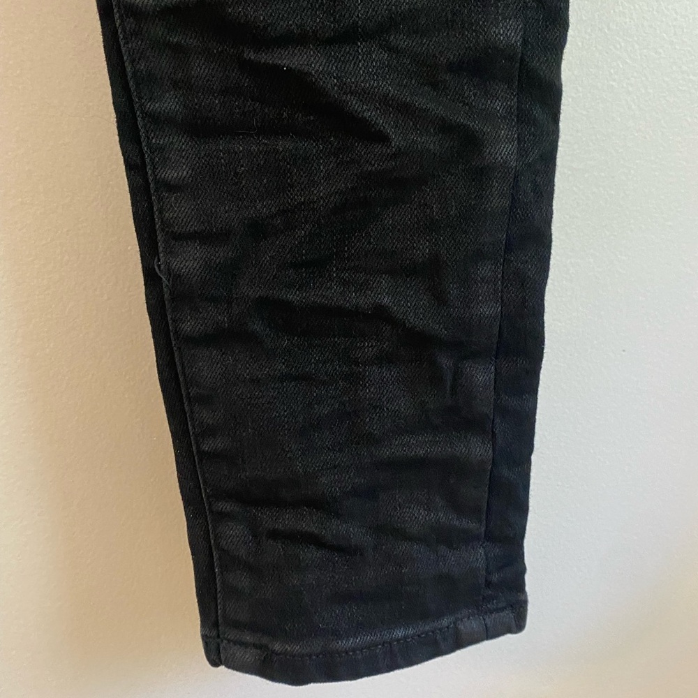 PURPLE BRAND Mens 29 Slim Midnight Oil Coated Black Button-Fly Luxury Jeans P001 - Picture 5 of 9